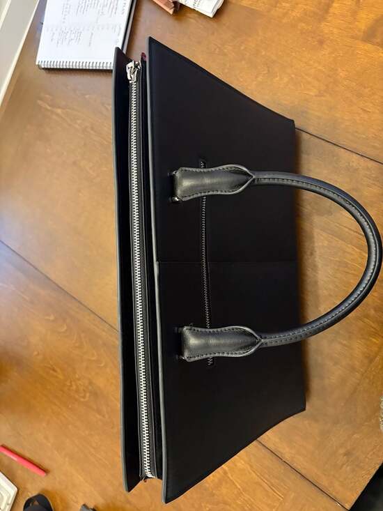 CLUCI Women's Vegan Leather Laptop Briefcase 15.6 Inch Business Tote Bag Black - Picture 4 of 7